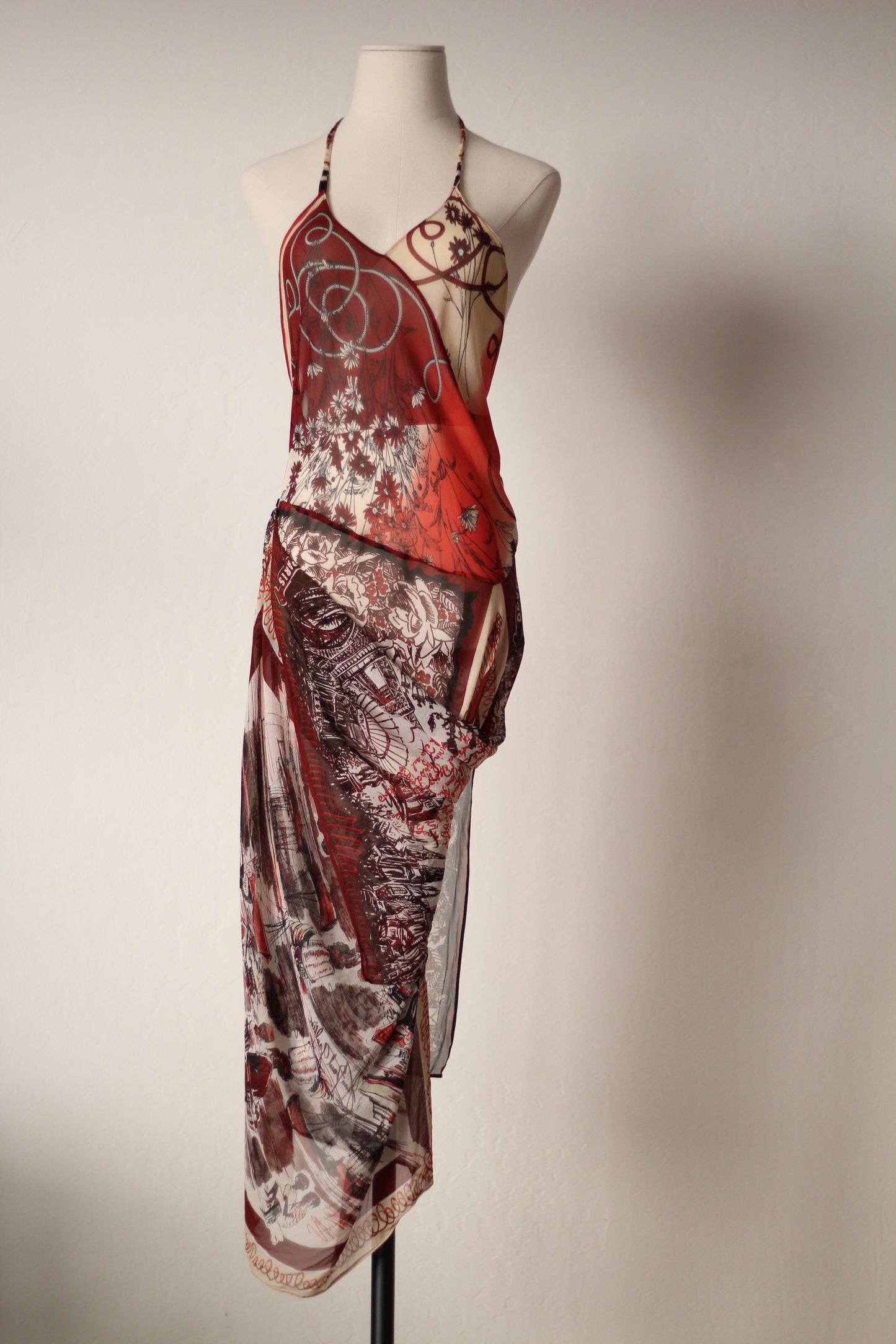 Jean Paul Gaultier Spring Summer 2001 Silk Maxi Dress