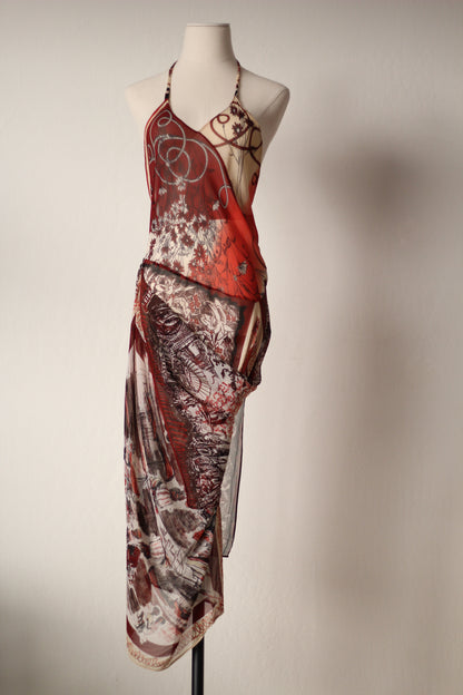 Jean Paul Gaultier Spring Summer 2001 Silk Maxi Dress