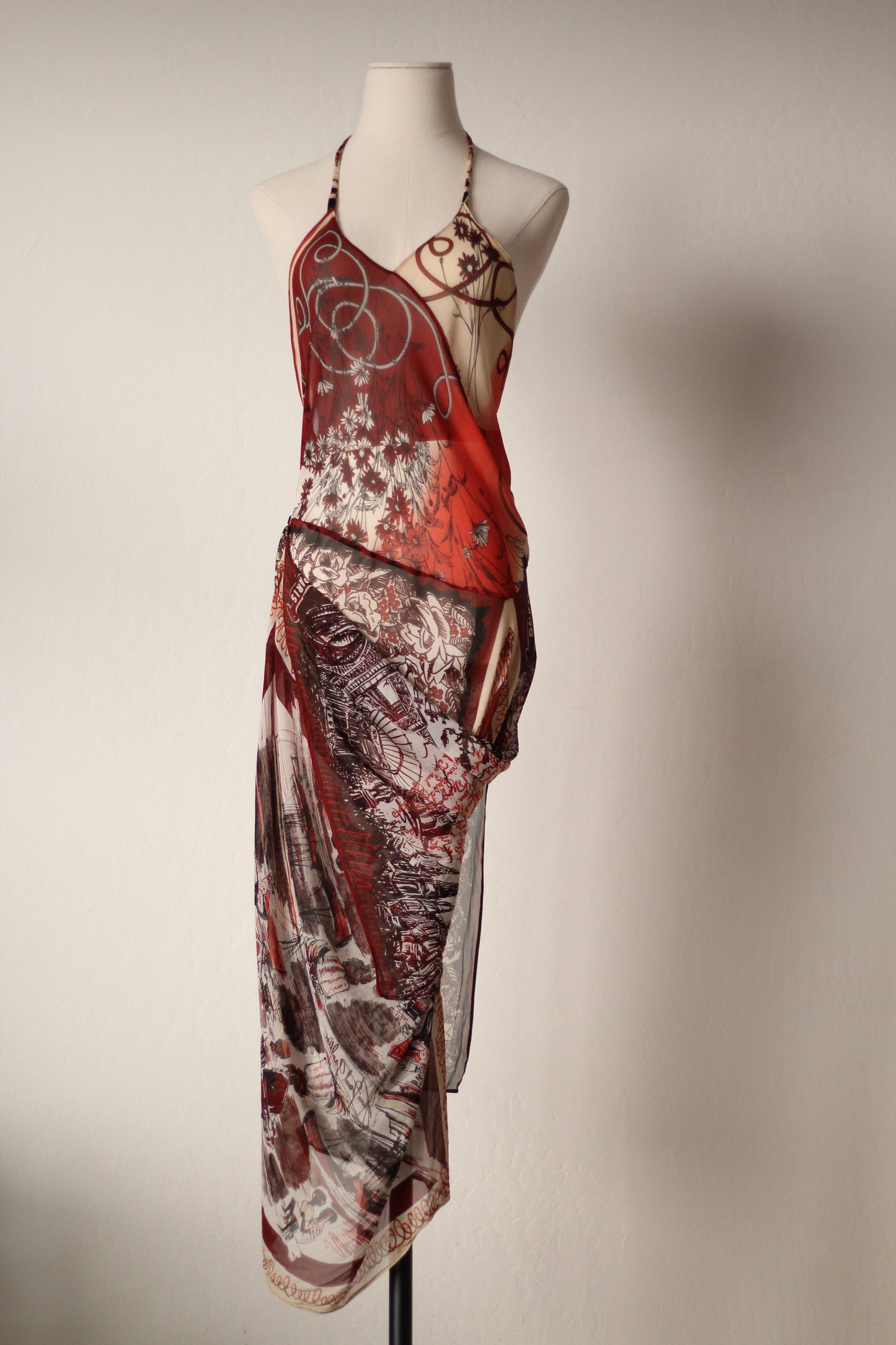 Jean Paul Gaultier Spring Summer 2001 Silk Maxi Dress