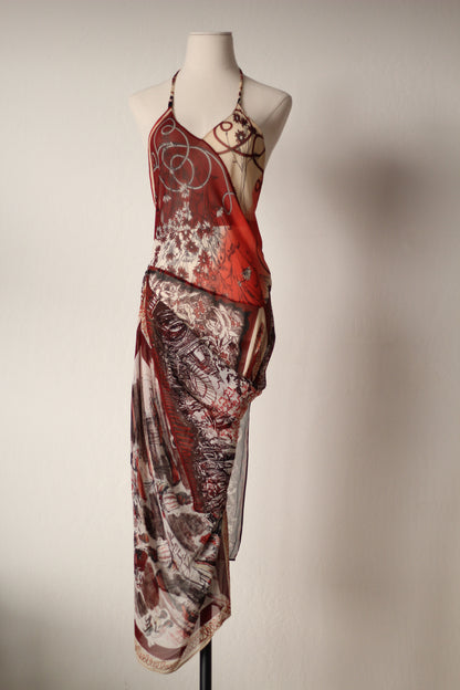 Jean Paul Gaultier Spring Summer 2001 Silk Maxi Dress