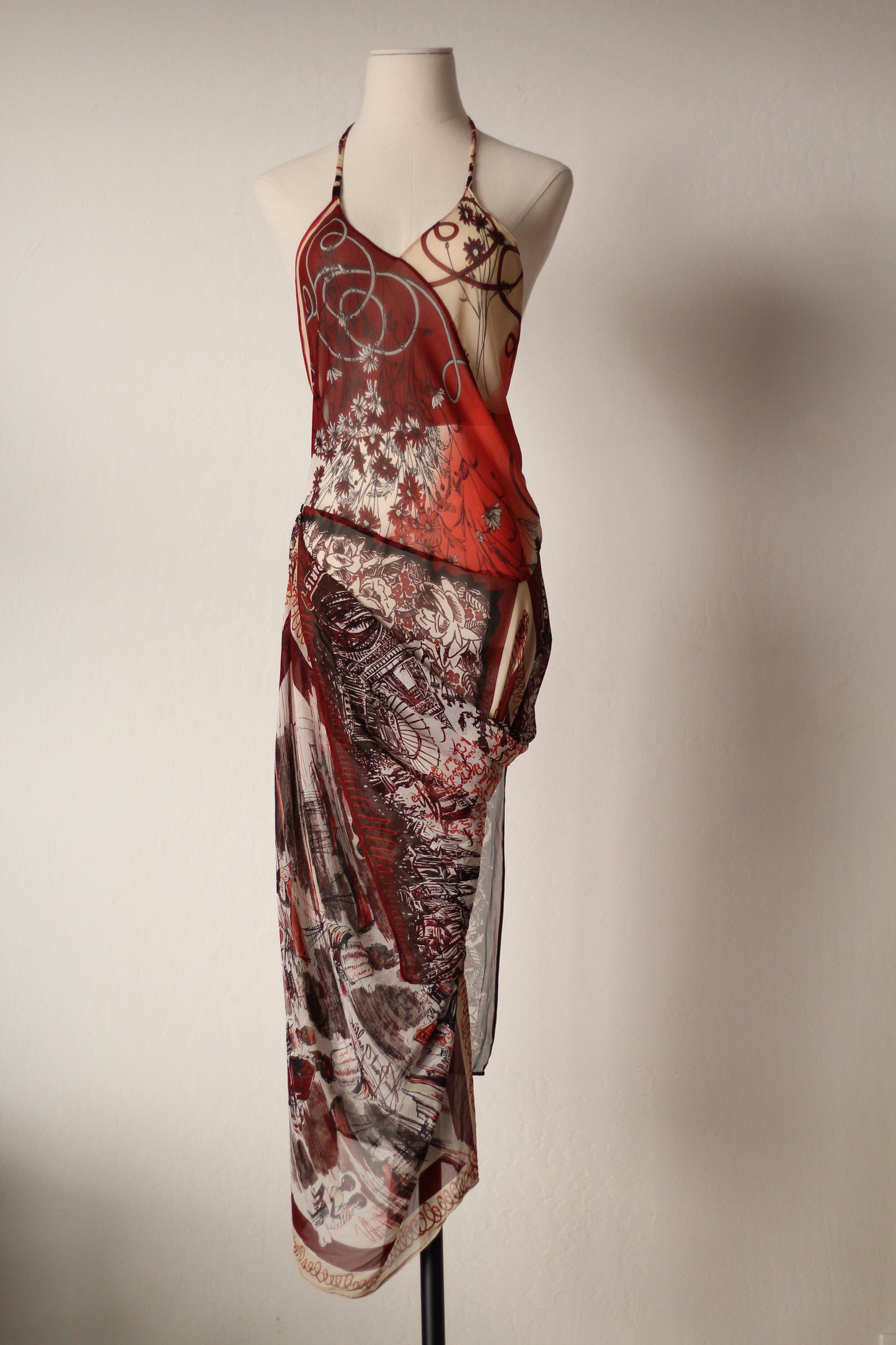 Jean Paul Gaultier Spring Summer 2001 Silk Maxi Dress