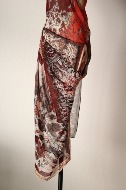 Jean Paul Gaultier Spring Summer 2001 Silk Maxi Dress