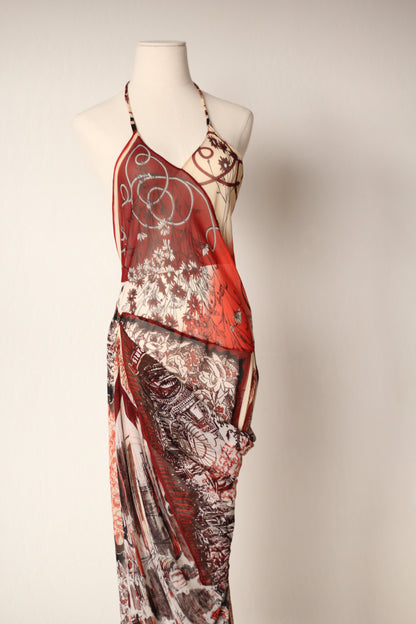 Jean Paul Gaultier Spring Summer 2001 Silk Maxi Dress