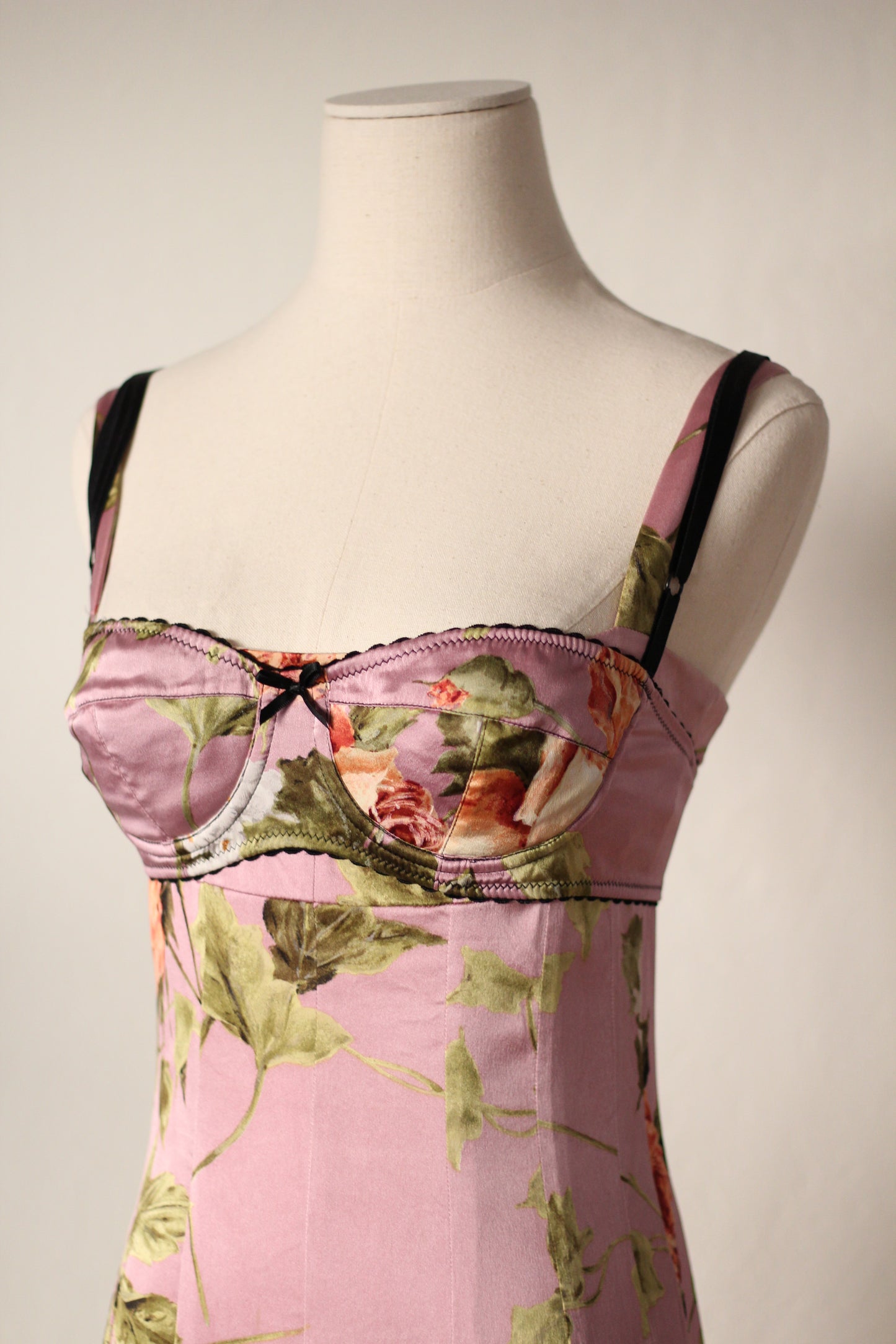 Spring Summer 1997 Dolce & Gabbana Pink Dress and Bra Matching Set