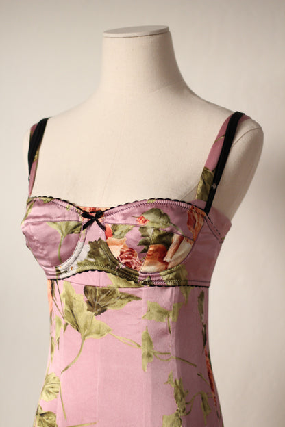 Spring Summer 1997 Dolce & Gabbana Pink Dress and Bra Matching Set