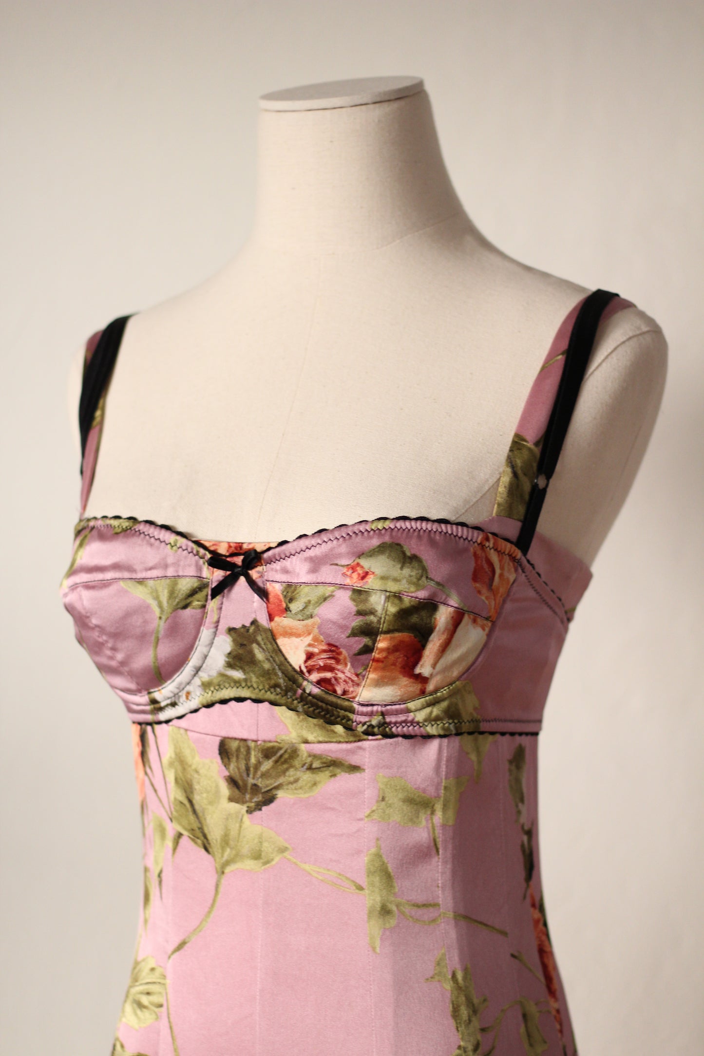 Spring Summer 1997 Dolce & Gabbana Pink Dress and Bra Matching Set