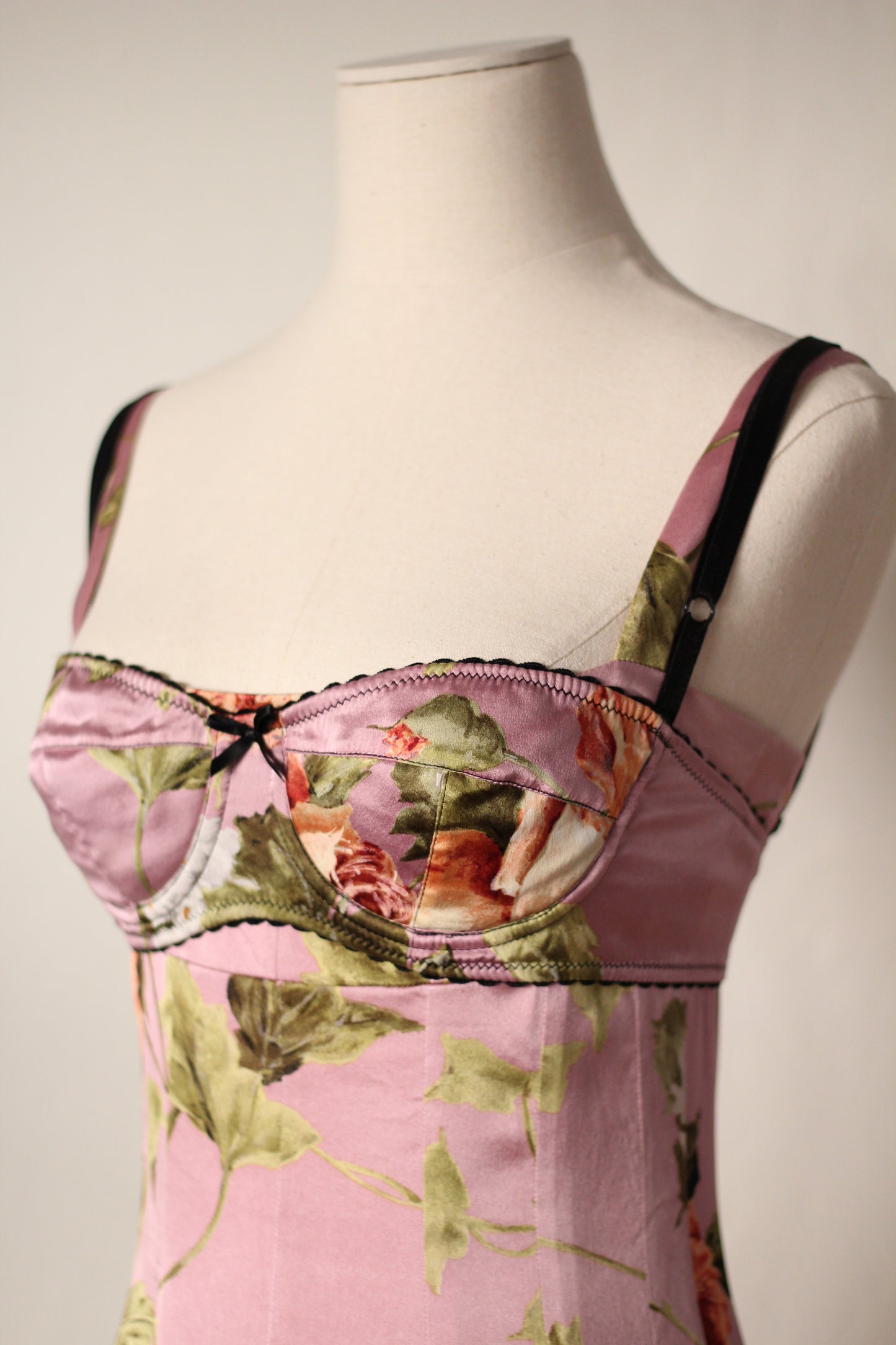 Spring Summer 1997 Dolce & Gabbana Pink Dress and Bra Matching Set