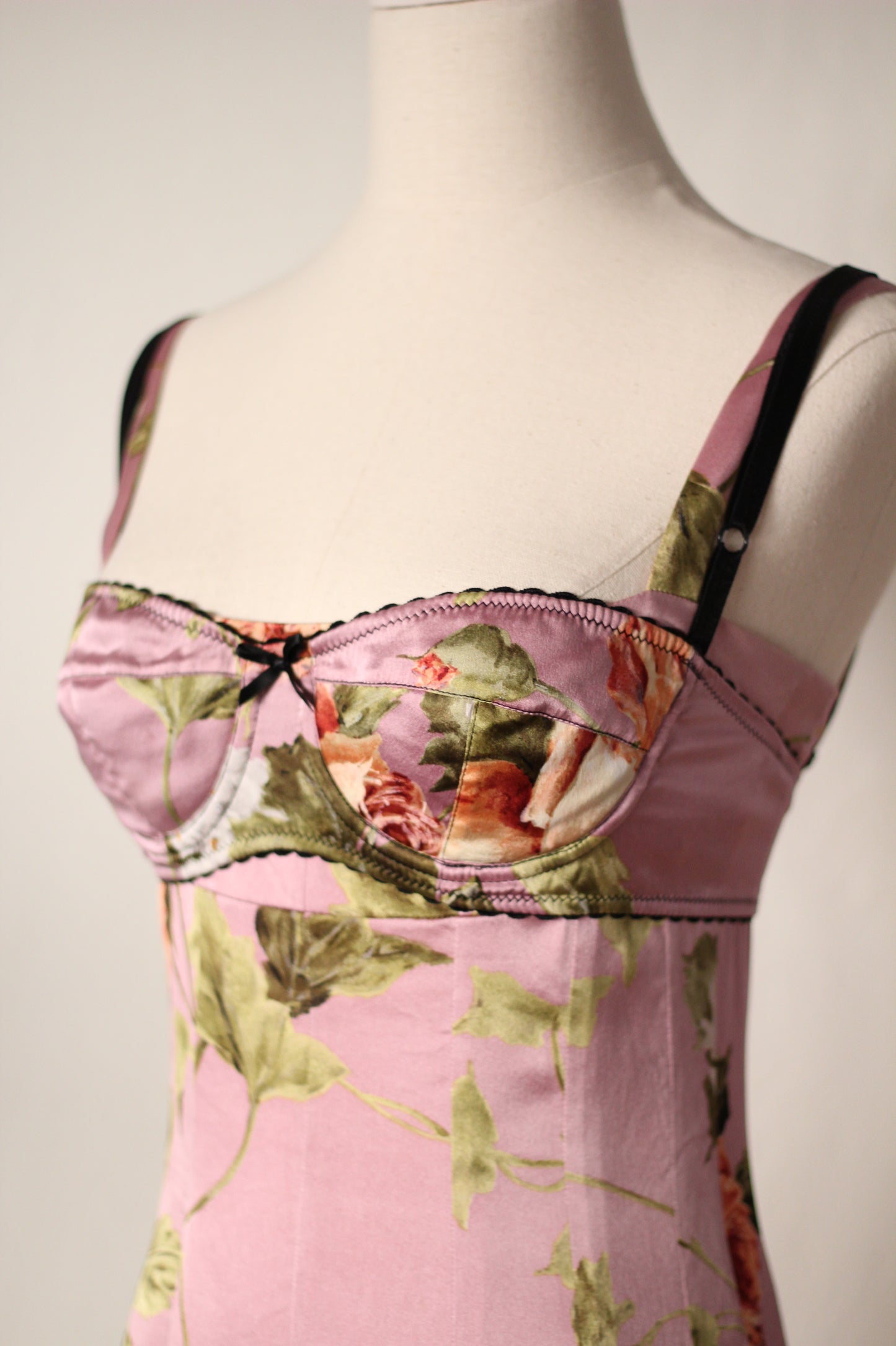 Spring Summer 1997 Dolce & Gabbana Pink Dress and Bra Matching Set