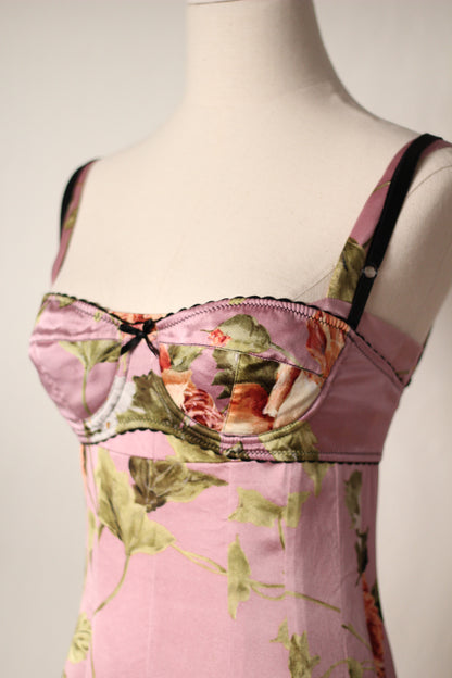 Spring Summer 1997 Dolce & Gabbana Pink Dress and Bra Matching Set