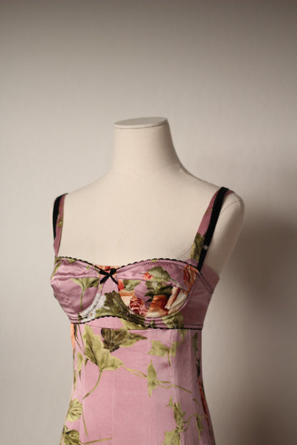 Spring Summer 1997 Dolce & Gabbana Pink Dress and Bra Matching Set