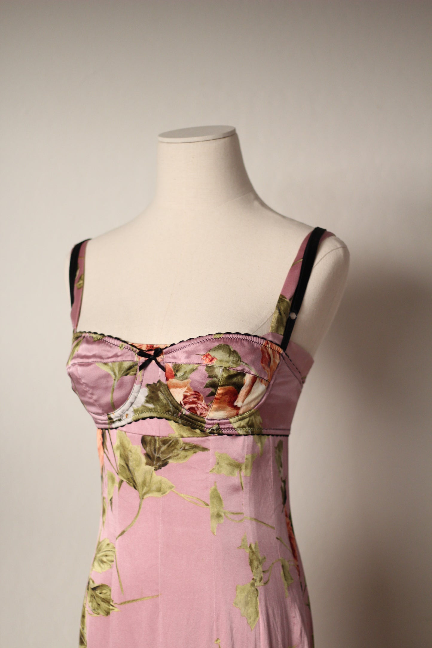 Spring Summer 1997 Dolce & Gabbana Pink Dress and Bra Matching Set