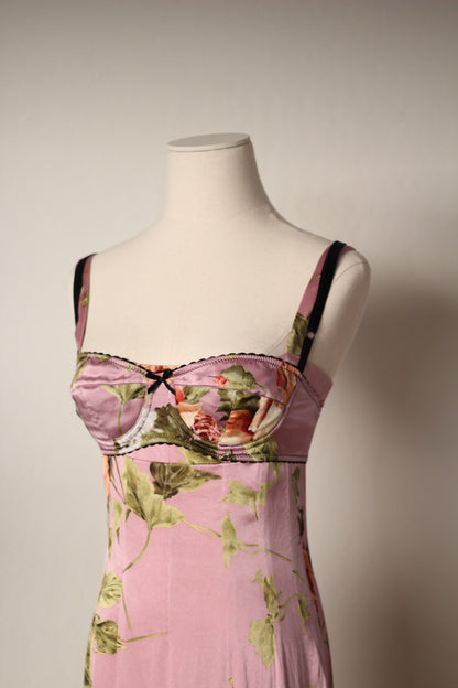 Spring Summer 1997 Dolce & Gabbana Pink Dress and Bra Matching Set