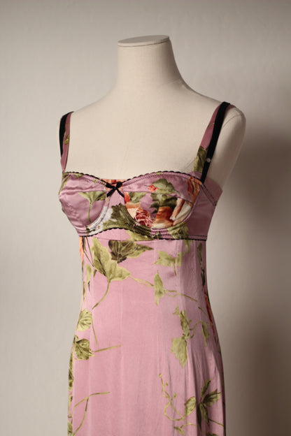 Spring Summer 1997 Dolce & Gabbana Pink Dress and Bra Matching Set
