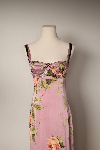 Spring Summer 1997 Dolce & Gabbana Pink Dress and Bra Matching Set