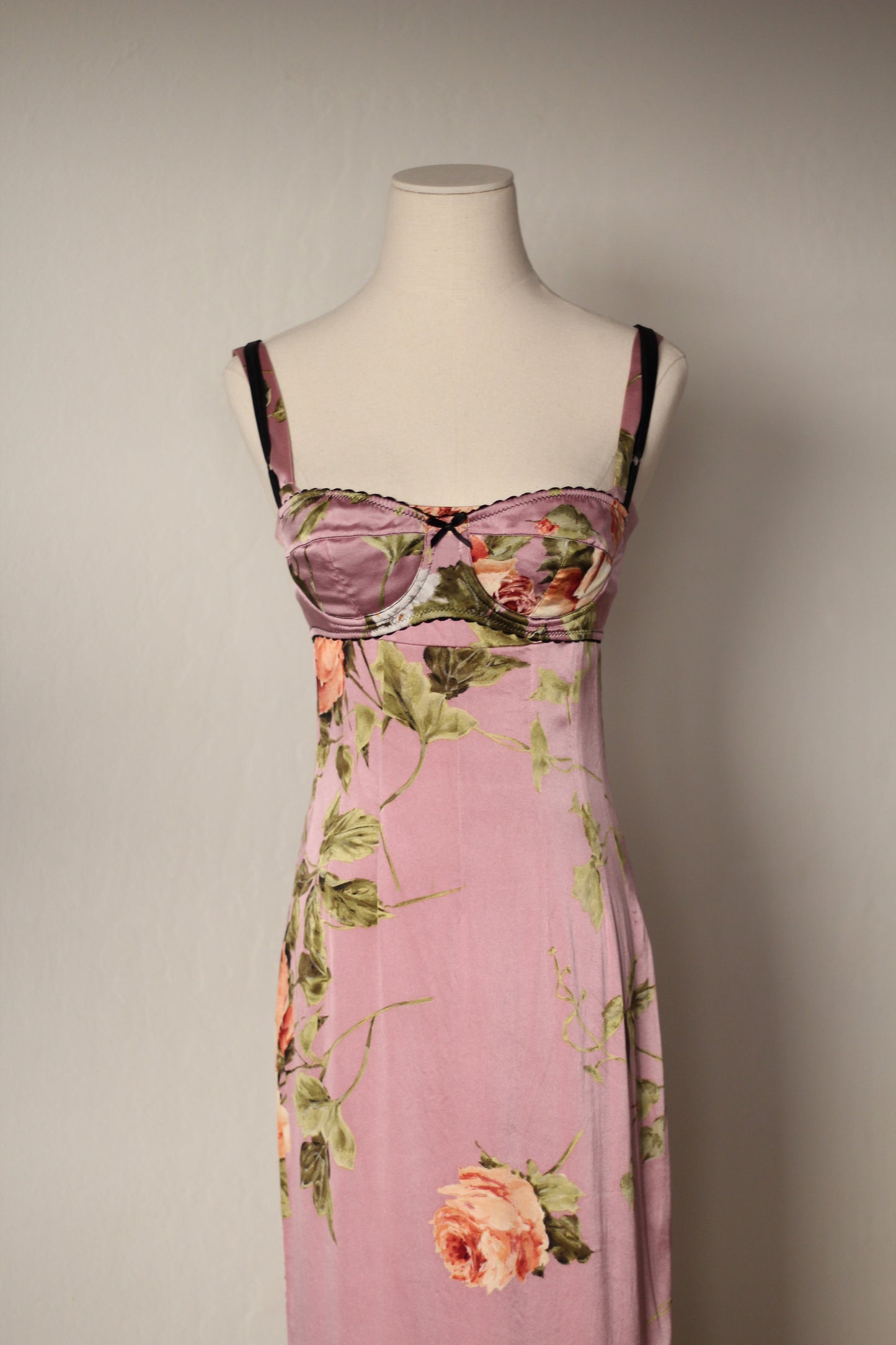 Spring Summer 1997 Dolce & Gabbana Pink Dress and Bra Matching Set