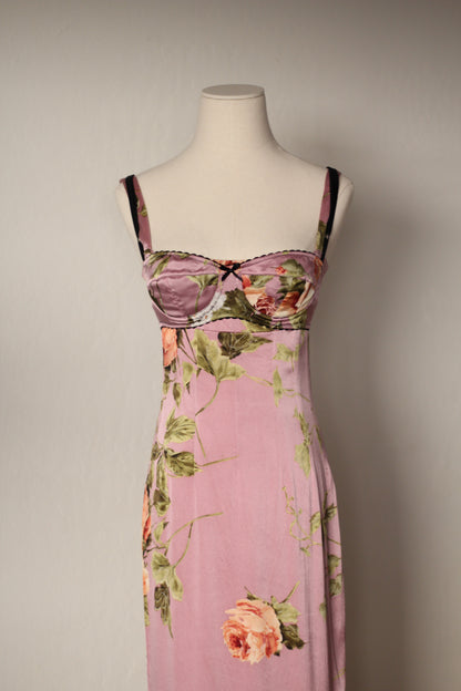 Spring Summer 1997 Dolce & Gabbana Pink Dress and Bra Matching Set