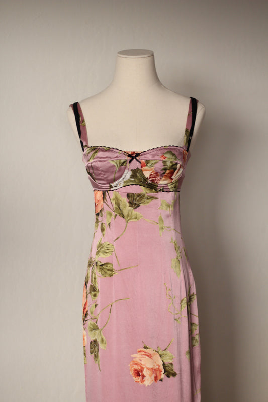 Spring Summer 1997 Dolce & Gabbana Pink Dress and Bra Matching Set