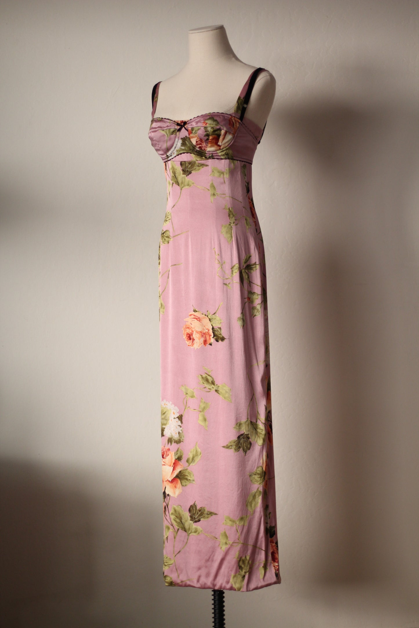 Spring Summer 1997 Dolce & Gabbana Pink Dress and Bra Matching Set