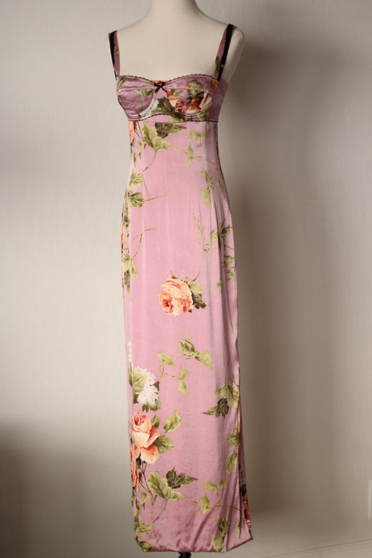 Spring Summer 1997 Dolce & Gabbana Pink Dress and Bra Matching Set