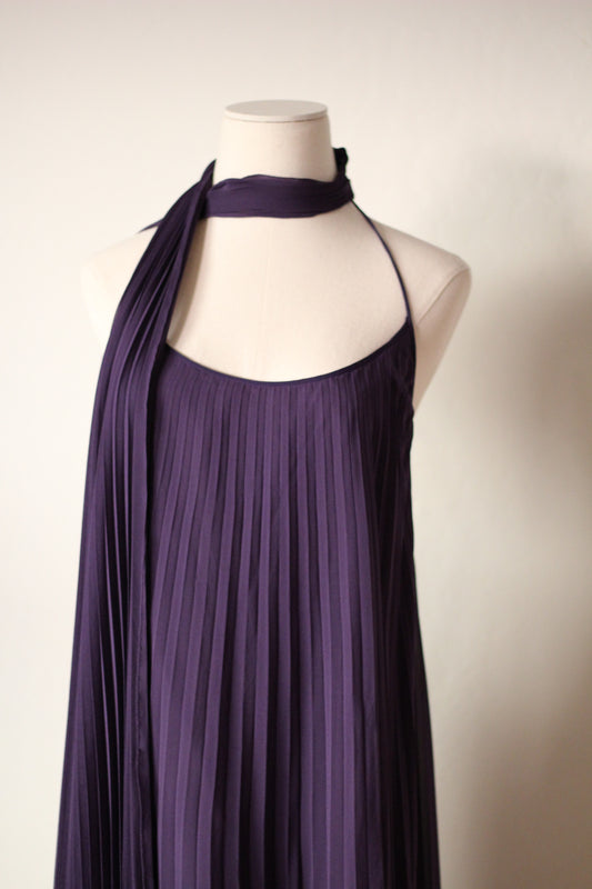 Dolce and Gabbana Fall Winter 2000 Purple Runway Dress and Scarf Set