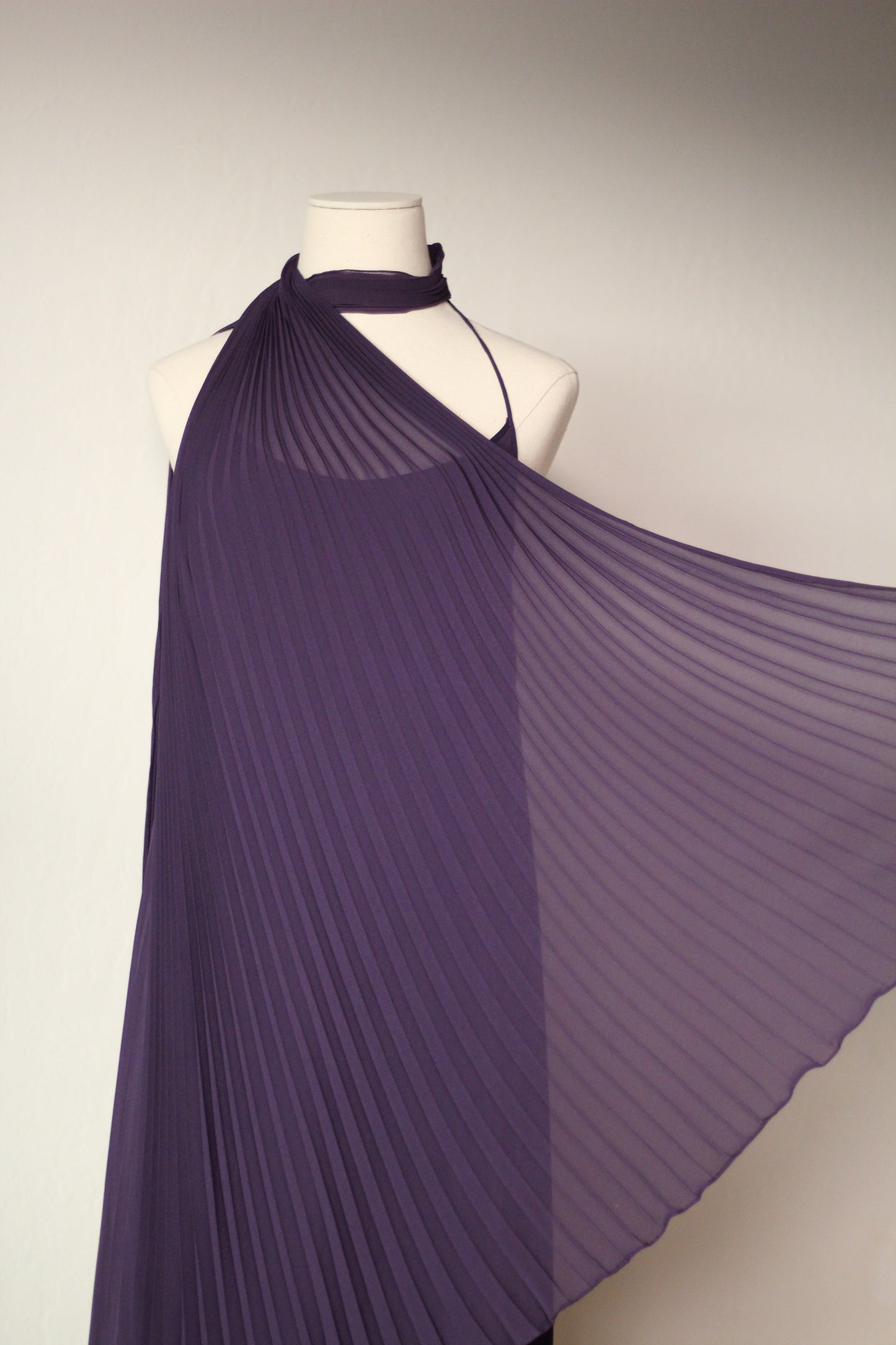 Dolce and Gabbana Fall Winter 2000 Purple Runway Dress and Scarf Set