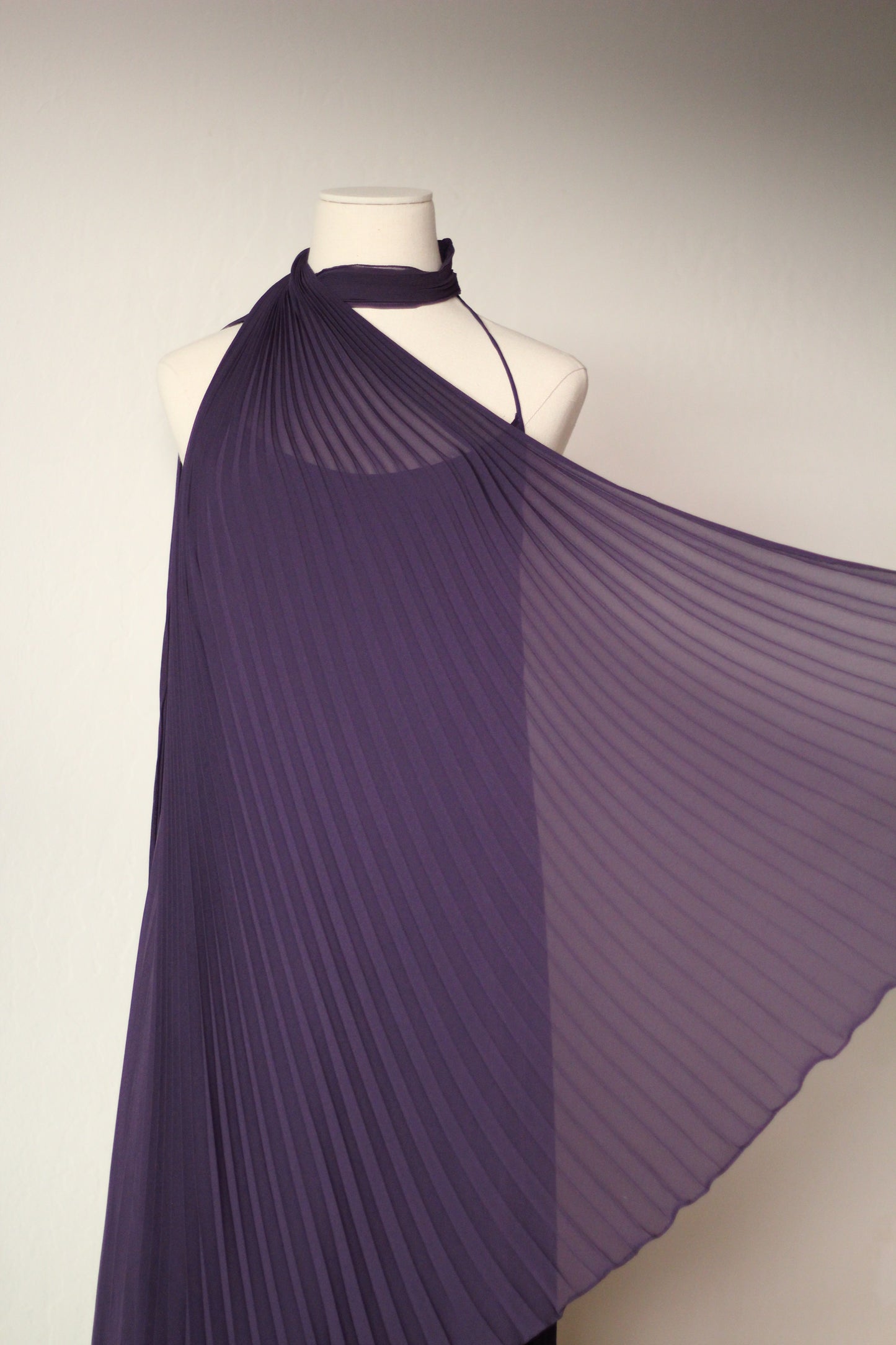 Dolce and Gabbana Fall Winter 2000 Purple Runway Dress and Scarf Set