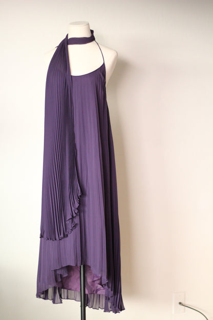 Dolce and Gabbana Fall Winter 2000 Purple Runway Dress and Scarf Set
