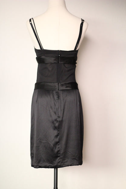 Dolce and Gabbana Fall Winter 2004 Flower Applique Black Dress