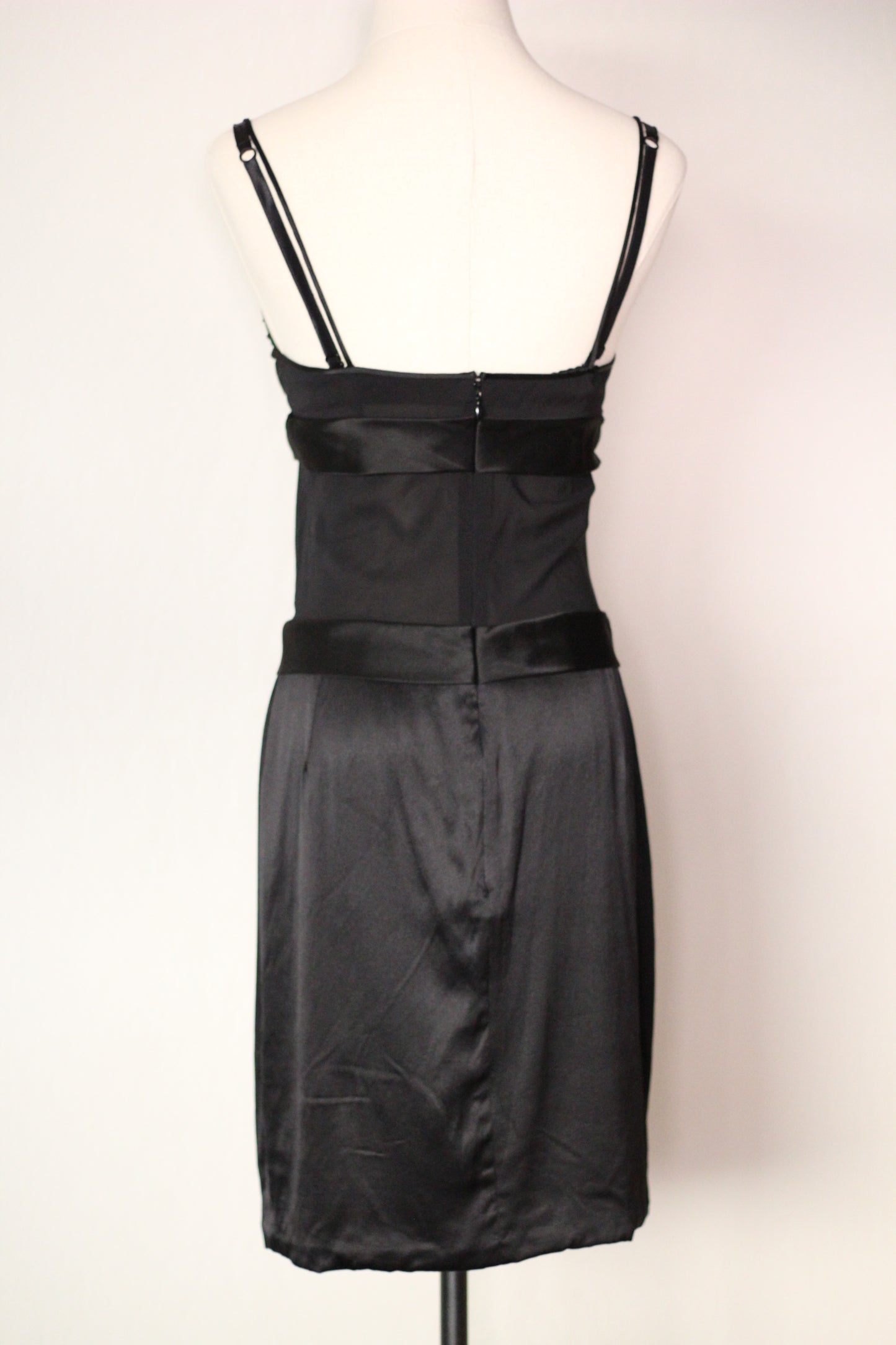 Dolce and Gabbana Fall Winter 2004 Flower Applique Black Dress