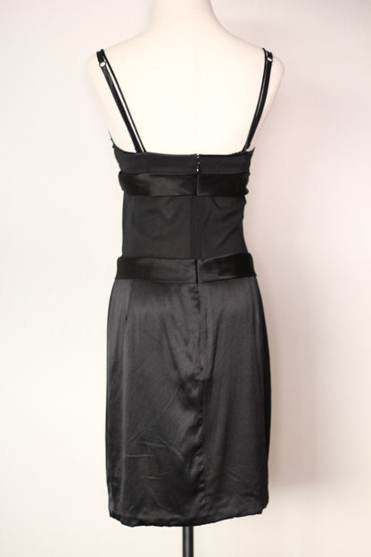 Dolce and Gabbana Fall Winter 2004 Flower Applique Black Dress