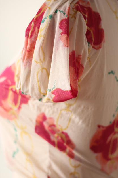 Anna Molinari 1997 Mesh Rose Top