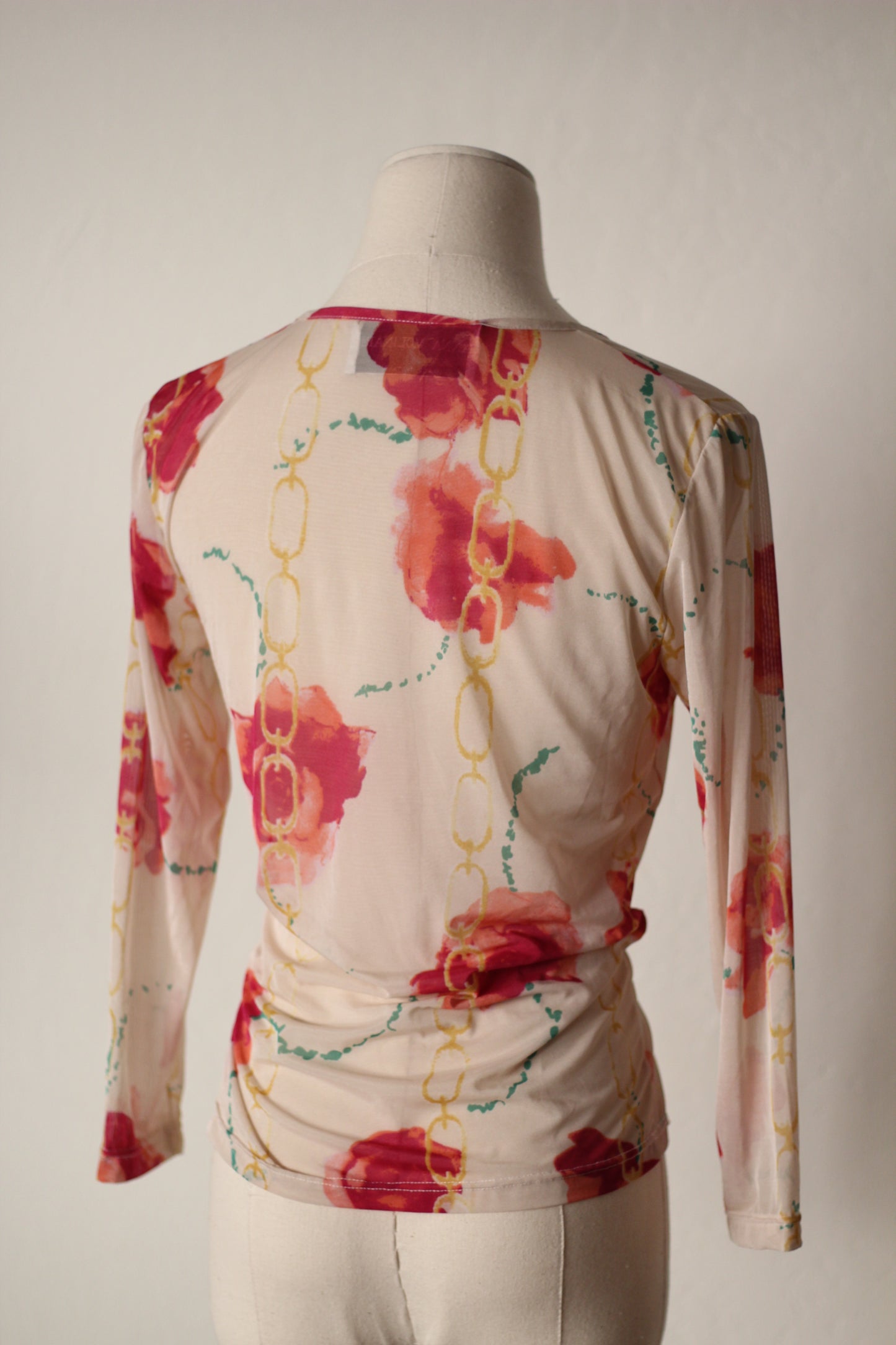 Anna Molinari 1997 Mesh Rose Top