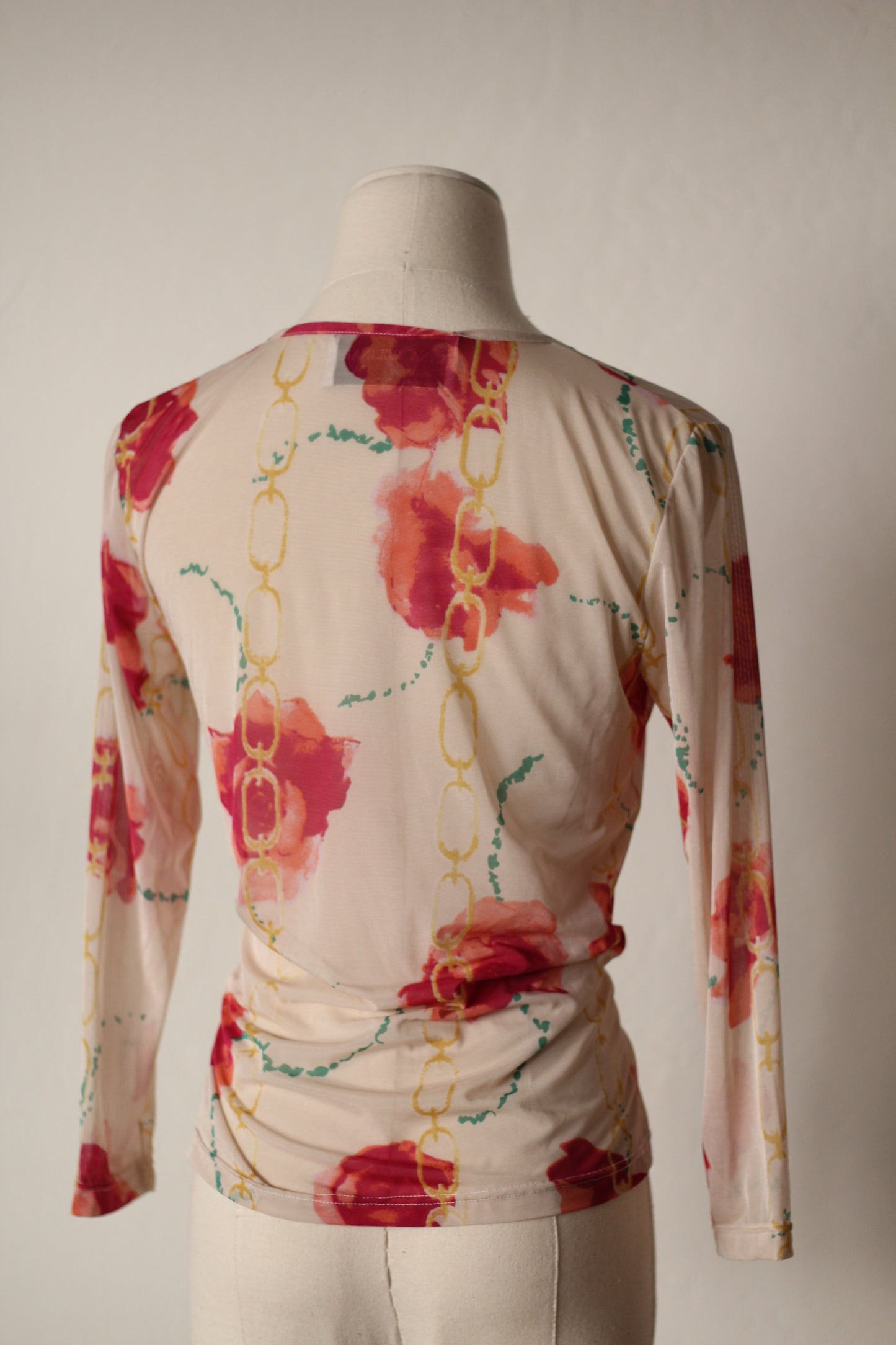 Anna Molinari 1997 Mesh Rose Top