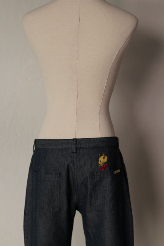 Chloe S/S 2000 Skull Embroidered Jeans