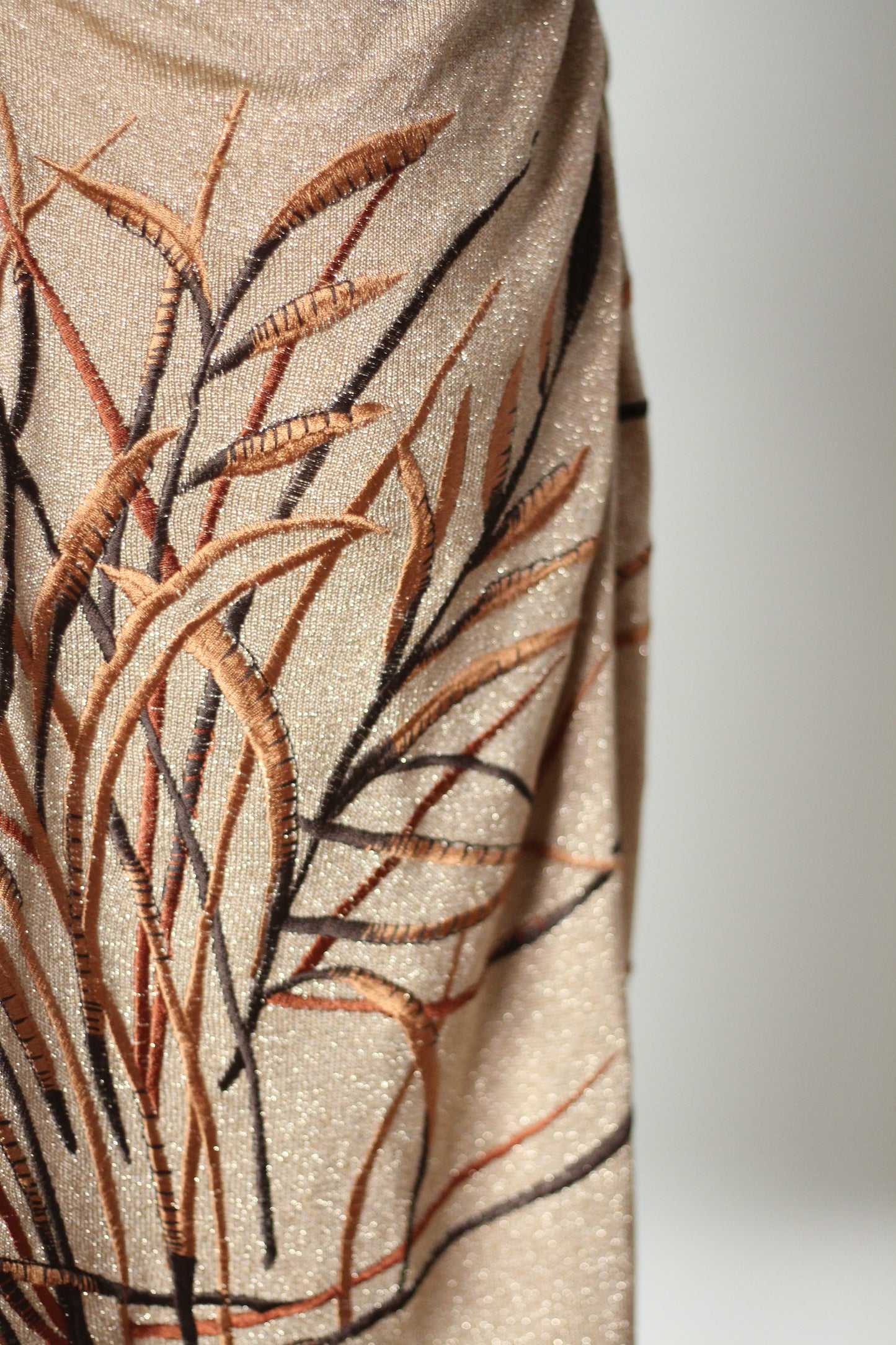 Valentino Boutique Fall/Winter 1997 Runway Gold Embroidered Dress