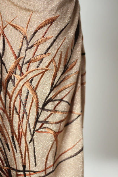 Valentino Boutique Fall/Winter 1997 Runway Gold Embroidered Dress